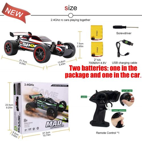  Blexy RC Racing Cars 2.4Ghz High Speed Radio Remote Control Car 1: 20 2WD Racing Toy Cars Electric Vehicle Fast Race Buggy Hobby Car Red 211