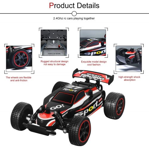  Blexy RC Racing Cars 2.4Ghz High Speed Radio Remote Control Car 1: 20 2WD Racing Toy Cars Electric Vehicle Fast Race Buggy Hobby Car Red 211