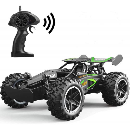  Blexy RC Cars Water-Resistant High Speed Remote Control Car 2.4GHz 2WD RC Truck 1/18 Remote Control Racing Toy Vehicle Fast Hobby Car for Kids with Two Rechargeable Battery Black