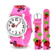 Bling Jewelry Girls Pink Ladybug Clover Kids Watch Stainless Steel Back by Bling Jewelry