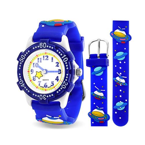  Bling Jewelry Blue Spaceship Planet Kids Watch Stainless Steel Back Analog by Bling Jewelry
