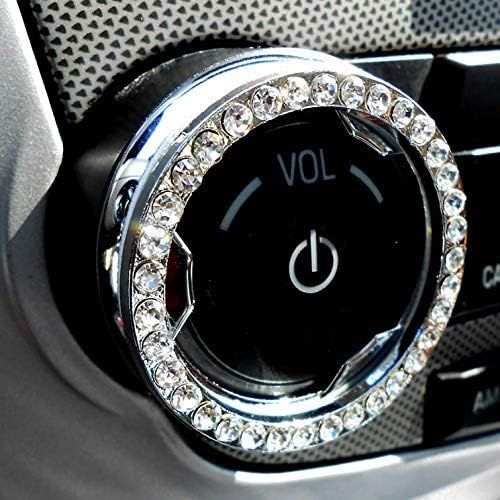  Bling Car Decor Crystal Rhinestone Car Bling Ring Emblem Sticker, Bling Car Accessories, Push to Start Button, Key Ignition & Knob Bling Ring, Car Glam Interior Accessory, Unique W