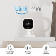 Blink Mini - Compact indoor plug-in smart security camera, 1080p HD video, night vision, motion detection, two-way audio, easy set up, Works with Alexa - 2 cameras (White)