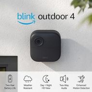 Blink Outdoor 4 (4th Gen) - Wire-free smart security camera, two-year battery life, two-way audio, HD live view, enhanced motion detection, Works with Alexa - 3 camera system