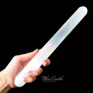 BlissCrystals HUGE! 1 Jumbo SELENITE WAND 10inch Selenite Tapered Ends Crystal Massage Healing Crystals and Stones Raw Crystal #SW10