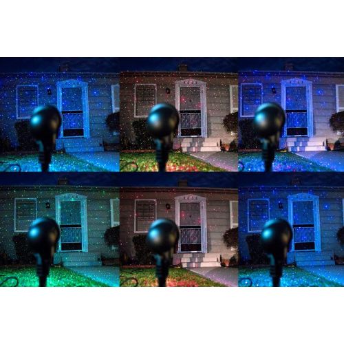  BlissLights Trio RGB Multicolor Laser Projector (Red, Green, Blue) - Indoor/Outdoor Home Landscape Lighting for Holidays, Parties, Events