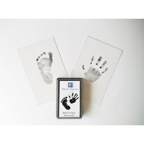  BlissfulBaby Elephant Pacifier & Handprint Footprint Gift Set - Includes Silicone Nipple Soothie 0-18...