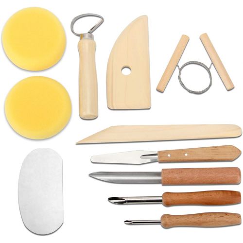  [아마존 핫딜]  [아마존핫딜]Blisstime Set of 42 Clay Sculpting Tool Wooden Handle Pottery Carving Tool Kit