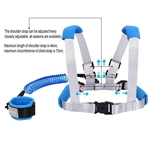  [아마존베스트]Blisstime 2 in 1 Toddler Leash -Anti Lost Wrist Link for Toddlers -Toddler Harness,Baby Leash,Leash for Toddlers,Wrist Leashes,Child Leashes for Toddlers,Not Easy to Open Without K