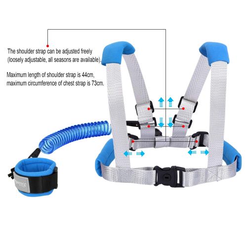  [아마존베스트]Blisstime 2 in 1 Toddler Leash -Anti Lost Wrist Link for Toddlers -Toddler Harness,Baby Leash,Leash for Toddlers,Wrist Leashes,Child Leashes for Toddlers,Not Easy to Open Without K