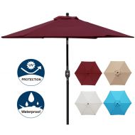 Blissun 7.5 ft Patio Umbrella, Yard Umbrella with Push Button Tilt and Crank (Beige)