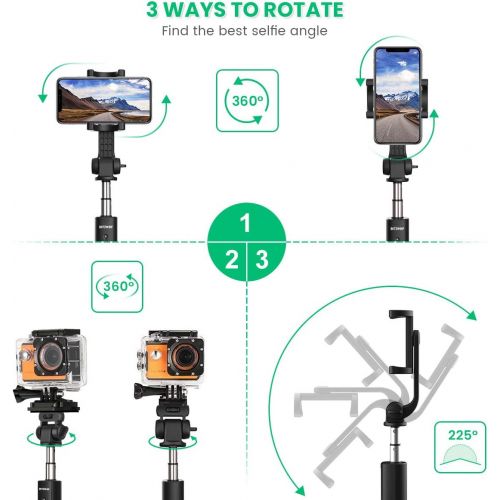  [아마존 핫딜]  [아마존핫딜]Selfie Stick Tripod, BlitzWolf 35 inch Extendable Bluetooth Selfie Stick with Wireless Remote for Gopro iPhone Xs Max/XR/X/8/8 Plus/7/7 Plus /6 Plus/6S/6, Galaxy S10/S9/S8/Note8, H