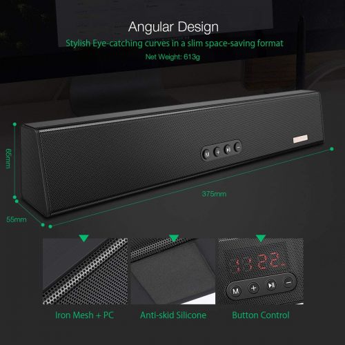  [아마존 핫딜]  [아마존핫딜]Bluetooth Soundbar, BlitzWolf 10W Wire und Wireless Tragbare Kabelloser Subwoofer Lautsprecher fuer PC, Handy, Tablets, Projektor oder Wireless Gerate