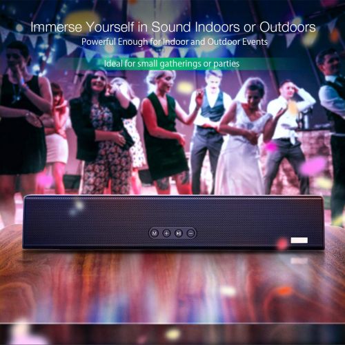  [아마존 핫딜]  [아마존핫딜]Bluetooth Soundbar, BlitzWolf 10W Wire und Wireless Tragbare Kabelloser Subwoofer Lautsprecher fuer PC, Handy, Tablets, Projektor oder Wireless Gerate