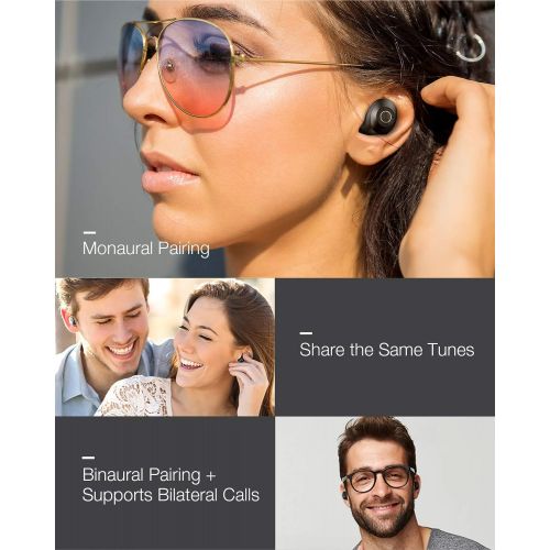  [아마존 핫딜]  [아마존핫딜]Bluetooth Kopfhoerer, BlitzWolf Bluetooth V5.0 Mini True Wireless drahtlose Ohrhoerer Headset IPX6 Wasserdicht mit integriertem Mikrofon und Tragbar Ladebox fuer iPhone Samsung Smartp