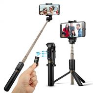 [아마존 핫딜]  [아마존핫딜]Bluetooth Selfie Stick Stativ, BlitzWolf 3 in 1 Erweiterbar Monopod Wireless Selfie-Stange Stab 360°Rotation mit Bluetooth-Fernausloese fuer iPhone Android Samsung 3,5-6 Zoll Smartph