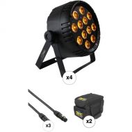 Blizzard LB-Par Hex RGBAW+UV Kit with 4 PAR Fixtures, 3 DMX Cables & Soft Case