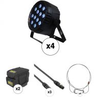 Blizzard LB-Par Quad RGBA LED Light Kit with Case and Cables (4-Pack)
