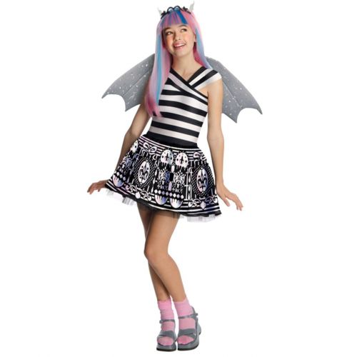  BlockBuster Costumes Custom Bundle Girls Monster High Rochelle Goyle Girl Costume And Wig Bundle