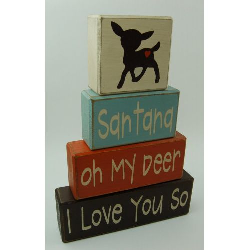  Blocks Upon A Shelf Personalized Name-Oh My Deer I Love You So Baby Deer, Hunting Room, Hunting Deer Nursery Decor, Hunting Baby Shower Primitive Country Wood Stacking Sign Blocks Home Decor
