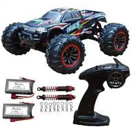 Blomiky 9125 Over Size 1/10 Scale High Speed 30MPH IPX4 Remote Control Monster Car Truck Bonus Battery 9125 Black Red