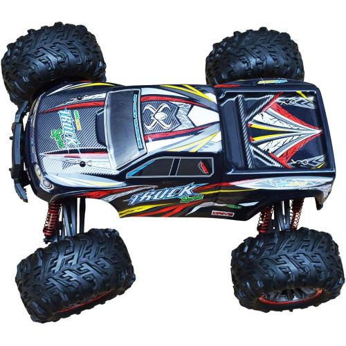  Blomiky 9125 Over Size 1/10 Scale High Speed 30MPH IPX4 Remote Control Monster Car Truck Bonus Battery 9125 Black Red