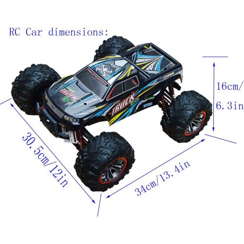  Blomiky 9125 Large Size 1/10 Scale 46KM/H High Speed IPX4 4WD RC Toys Trucks for Kids and Adults 9125 Black Blue