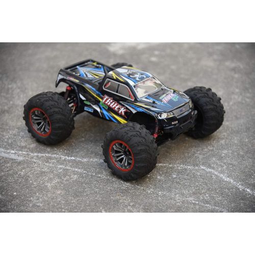  Blomiky 9125 Large Size 1/10 Scale 46KM/H High Speed IPX4 4WD RC Toys Trucks for Kids and Adults 9125 Black Blue