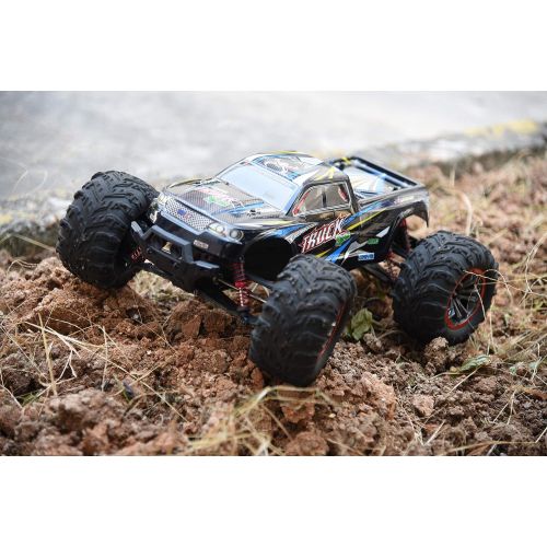  Blomiky 9125 Large Size 1/10 Scale 46KM/H High Speed IPX4 4WD RC Toys Trucks for Kids and Adults 9125 Black Blue