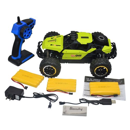  Blomiky C58 1:16 Scale Large Size 2.4G Remote Control RC Cars 15.5MPH High Speed 4WD RC Truck Rock Through Vehicle Extra 2 Battery C58R Green