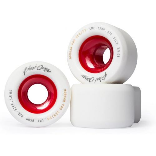  Blood Orange Morgan White / Red Longboard Wheels - 65mm 82a (Set of 4)