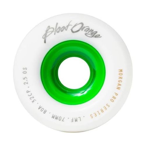  Blood Orange Liam Morgan White / Green Longboard Wheels - 70mm 80a (Set of 4)