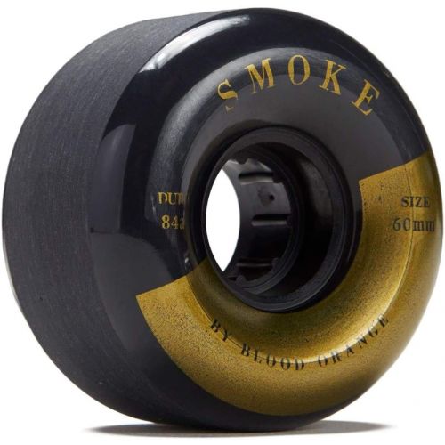  Blood Orange Smoke Black/Gold Longboard Skateboard Wheels - 60mm 84a (Set of 4)