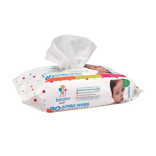  Bloom BABY bloom Baby Wipes, Sensitive, Unscented, 8 packs of 80 (640 count)