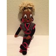 BloomingBeeCreations Crochet 21 African American Doll, Blond Dreadlocks, Crochet Black Doll, Amigurumi Art Doll, Bee Love Doll