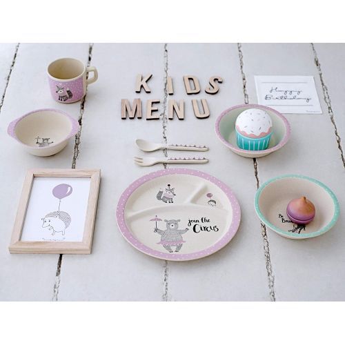  Bloomingville A47403767 6 Piece Purple Kids Dinnerware Gift Set in Box