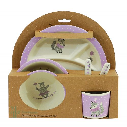  Bloomingville A47403767 6 Piece Purple Kids Dinnerware Gift Set in Box