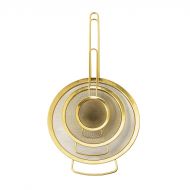 Bloomingville A21183953 Set of 3 Stainless Steel Strainers with Gold Finish