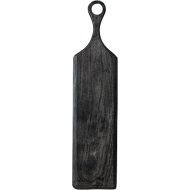 Bloomingville Acacia Wood Cheese and Cutting Board with Round Opening on Handle, Black