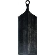 Bloomingville Tall Acacia Wood Cheese and Cutting Board with Round Opening on Handle, Black