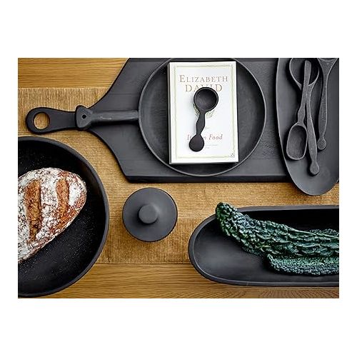  Bloomingville Tall Acacia Wood Cheese and Cutting Board with Round Opening on Handle, Black