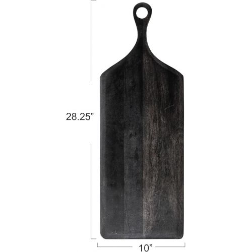  Bloomingville Tall Acacia Wood Cheese and Cutting Board with Round Opening on Handle, Black