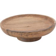 Bloomingville Round Natural Mango Wood Footed Cake Stand Bowl, Pack of 1