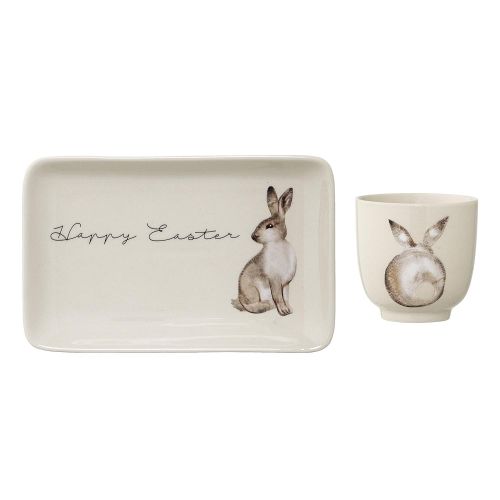  Bloomingville Tasse & Teller Happy Easter