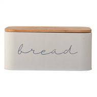Bloomingville A97306650 Metal Bread Bin With Bamboo Lid, 11.75L x 5.25W x 7H, Grey