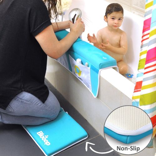  [아마존베스트]Blooop Bath Kneeler with Elbow Rest Pad Set (2-Piece), X-Long, Thick, Knee Cushioned Bathtub Support,...