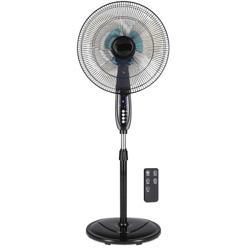  Blossom store 16in Black Durable Oscillating Pedestal Fan w/Timer, Double Blades, Remote Control