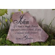/BlossomStones Small Engraved Memorial Stone and Garden Rock with Custom Text