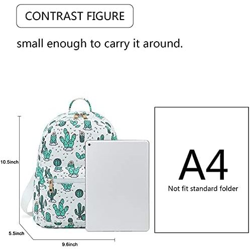  Bluboon Girls Mini Backpack Womens Small Backpack Purse Teens Cute Cactus Travel Backpack Casual School Bookbag (White)