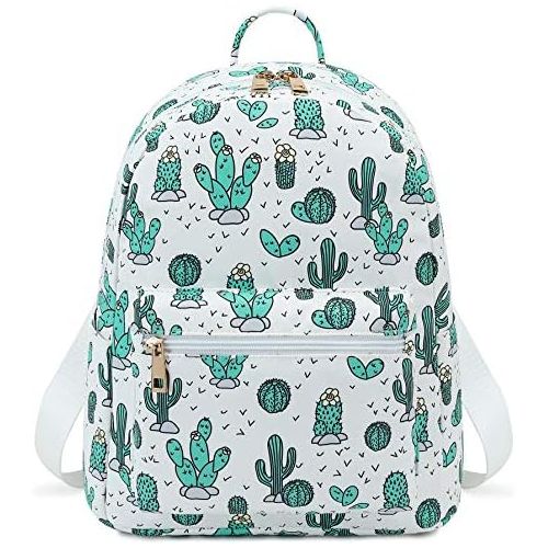  Bluboon Girls Mini Backpack Womens Small Backpack Purse Teens Cute Cactus Travel Backpack Casual School Bookbag (White)